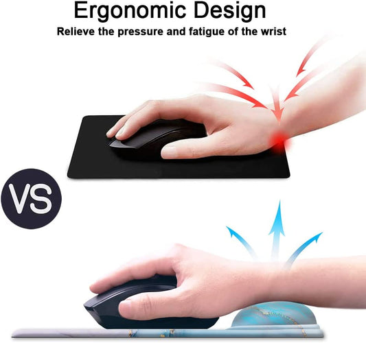Ergonomic Mouse Pad with Wrist Support Gel Mouse Pad with Wrist Rest, Comfortable Computer Mouse Pad for Laptop, Pain Relief Mousepad with Non-Slip Rubber Base, 9 X 10 In,Blue Pink Marble