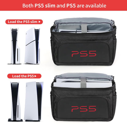 Ps5 Bag Ps5 Slim Carrying Storage Case for Ps5 Slim Controller Console Ps5 Pro Travel Carrying Bag for Game Disc Gaming Mice USB Cable Charger & Accessories